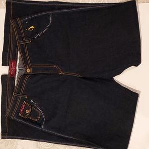 NWOT Women's Baby Phat Embroidered Logo Wide Flare Leg Jeans Size 16